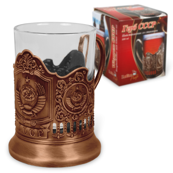 Teeglashalter, Wappen CCCP bronze