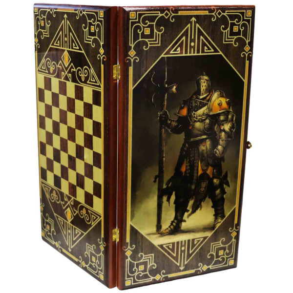 Backgammonspiel "Ritter", aus Holz, 600x600 mm