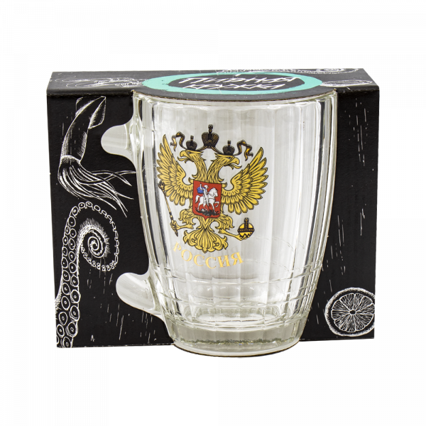 Bierkrug Wappen Rußland 500 ml Glas