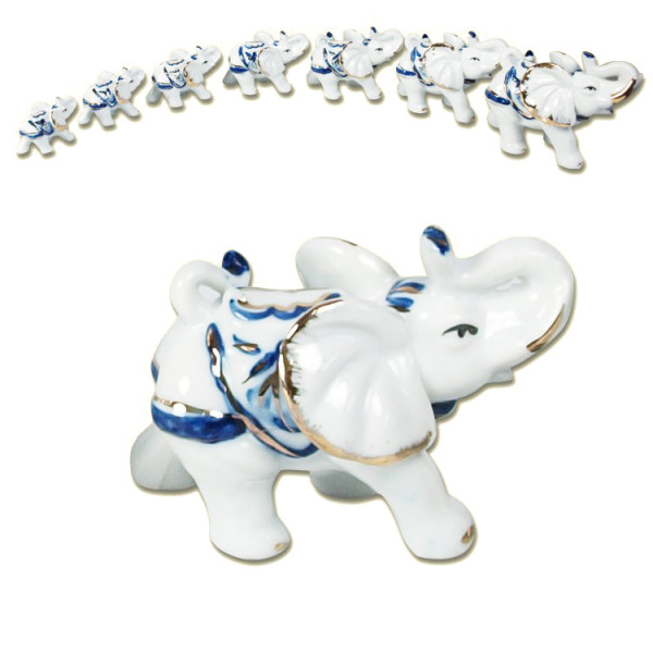 Figuren-Set ,7 Elefanten, aus Porzellan
