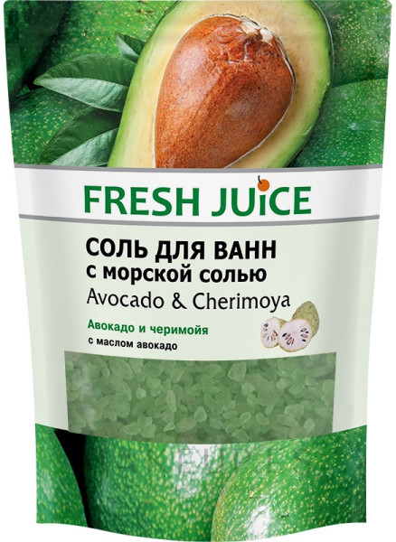 Fresh Juice Badesalz mit Avocado und Cherimoya Doypack 500 ml