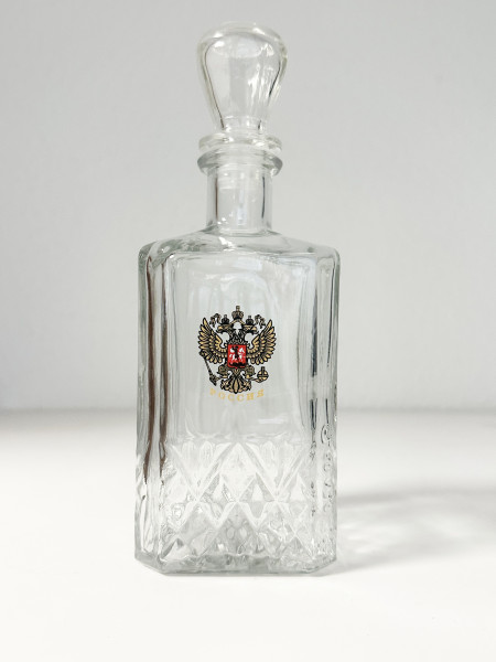Karaffe 500 ml, Wappen von Russland Glaskaraffe Flasche Dekanter